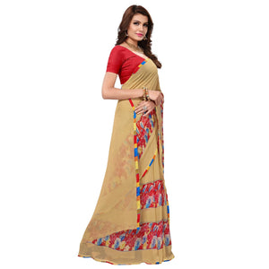 Light Yellow Casual Wear Georgette Saree