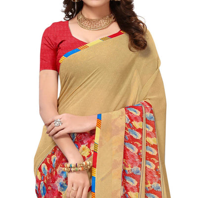 Light Yellow Casual Wear Georgette Saree