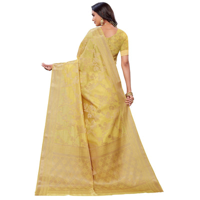 Light Yellow Festive Wear Woven Art Silk Saree