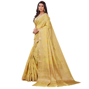 Light Yellow Festive Wear Woven Art Silk Saree