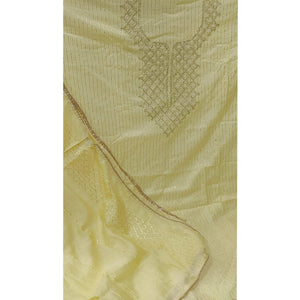 Light Yellow Sequins Embroidered Dress Material