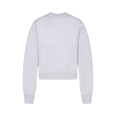 Skims Cotton Fleece Classic Crewneck Light Heather Grey