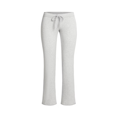 Skims Cotton Jersey Low Rise Crop Pant Light Heather Grey
