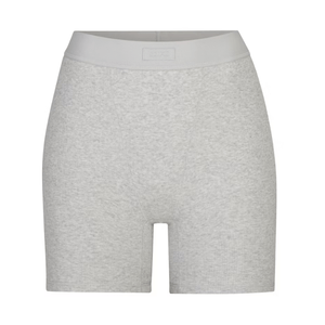 Skims Cotton Rib Boxer Light Heather Grey
