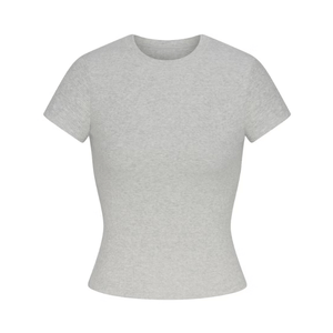 Skims Cotton Rib T-Shirt Light Heather Grey