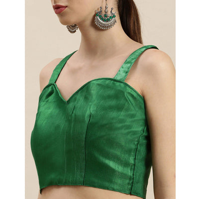 Lime Green Partywear Printed Organza Saree