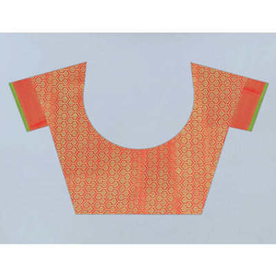 Lime Green Woven Banarasi Silk Saree