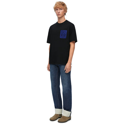 Loewe Anagram Fake Pocket Black Blue T Shirt