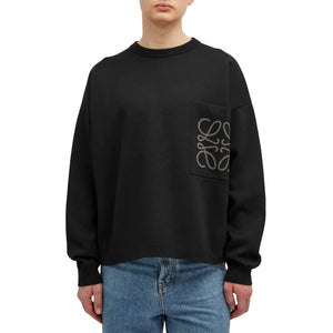 Loewe Anagram Pocket Cotton and Viscose Black Sweatshirt