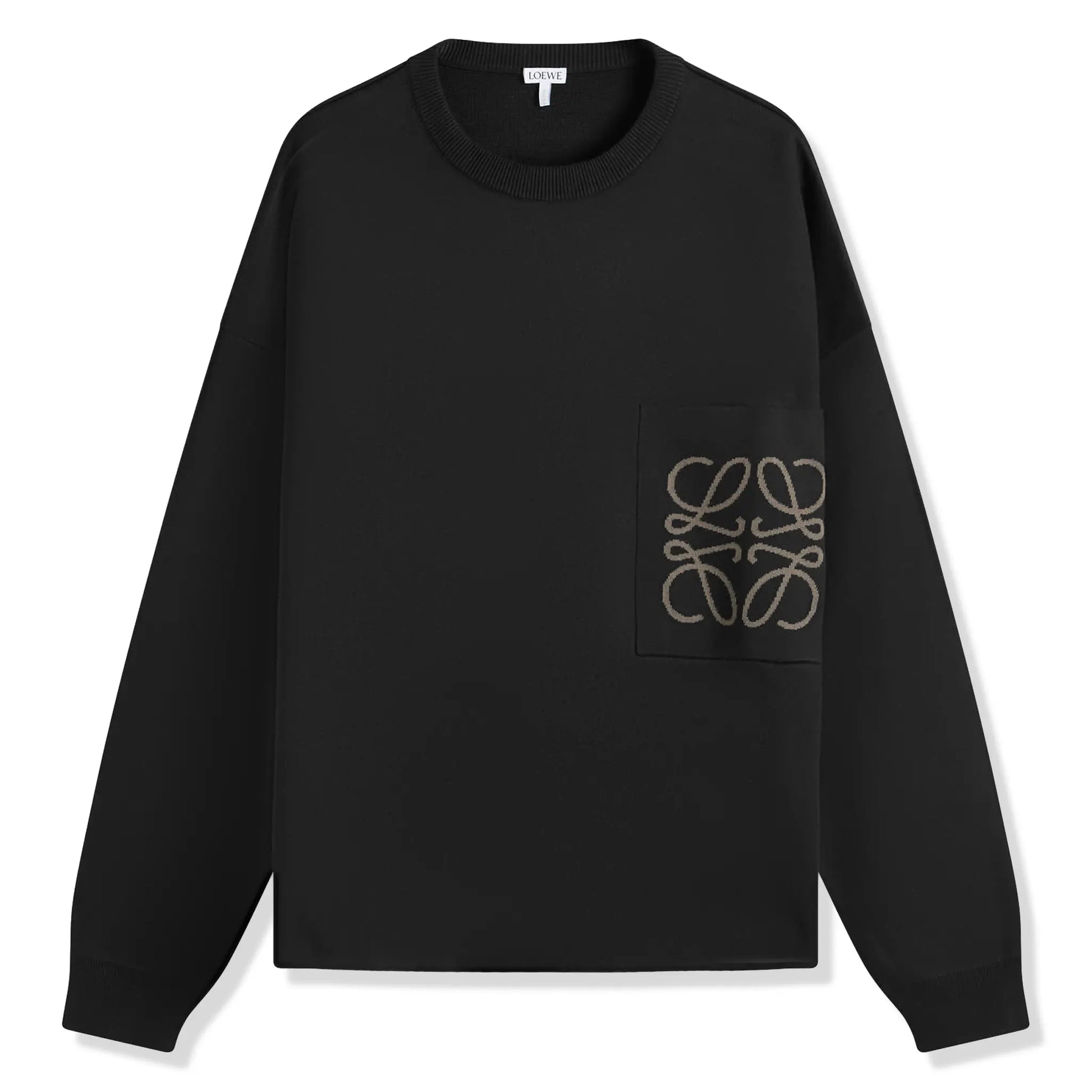 Loewe Anagram Pocket Cotton and Viscose Black Sweatshirt