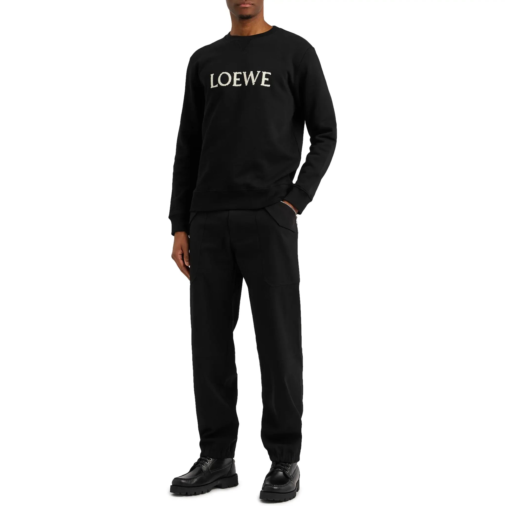 Loewe Crewneck Cotton Black Sweatshirt