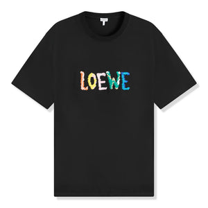 Loewe Embroidered Relaxed Fit Black T Shirt