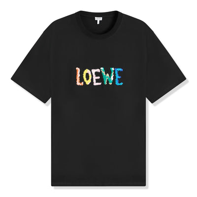Loewe Embroidered Relaxed Fit Black T Shirt