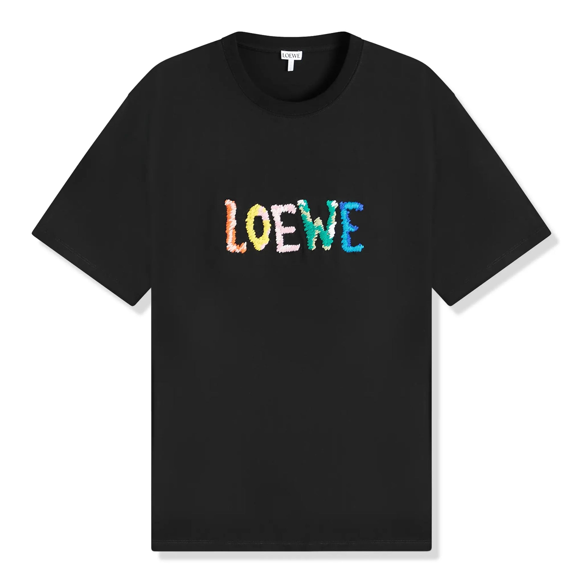 Loewe Embroidered Relaxed Fit Black T Shirt