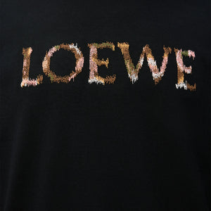 Loewe Relaxed Fit Logo Embroidery Black T-Shirt