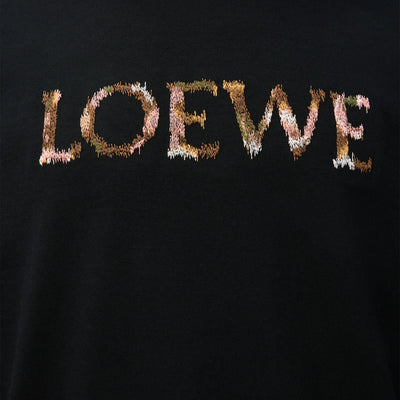 Loewe Relaxed Fit Logo Embroidery Black T-Shirt