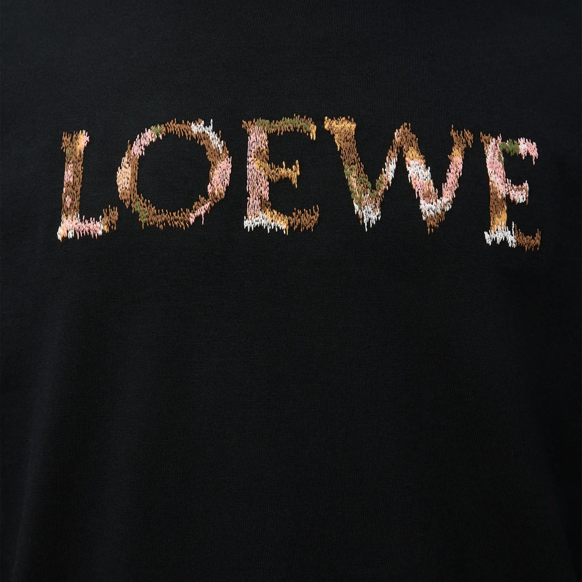 Loewe Relaxed Fit Logo Embroidery Black T-Shirt
