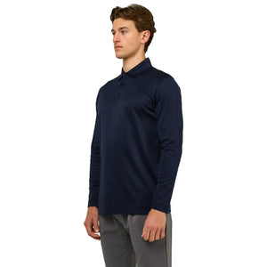 Loiano Egyptian Cotton L/S Navy Polo Shirt