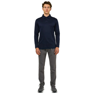 Loiano Egyptian Cotton L/S Navy Polo Shirt