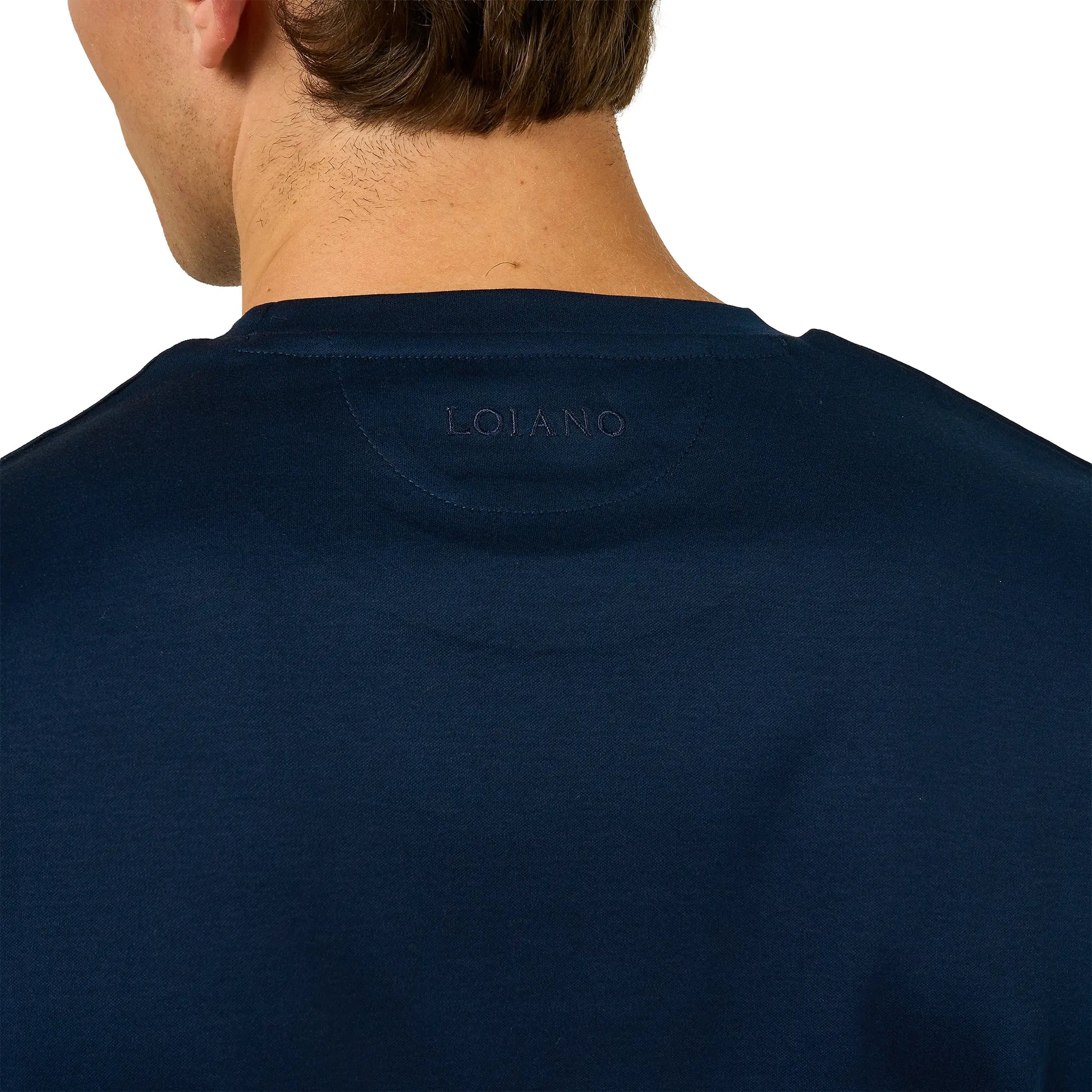 Loiano Egyptian Cotton L/S Navy T Shirt