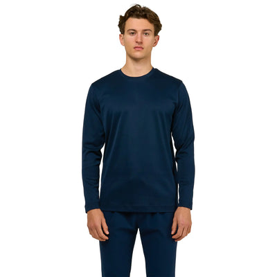 Loiano Egyptian Cotton L/S Navy T Shirt