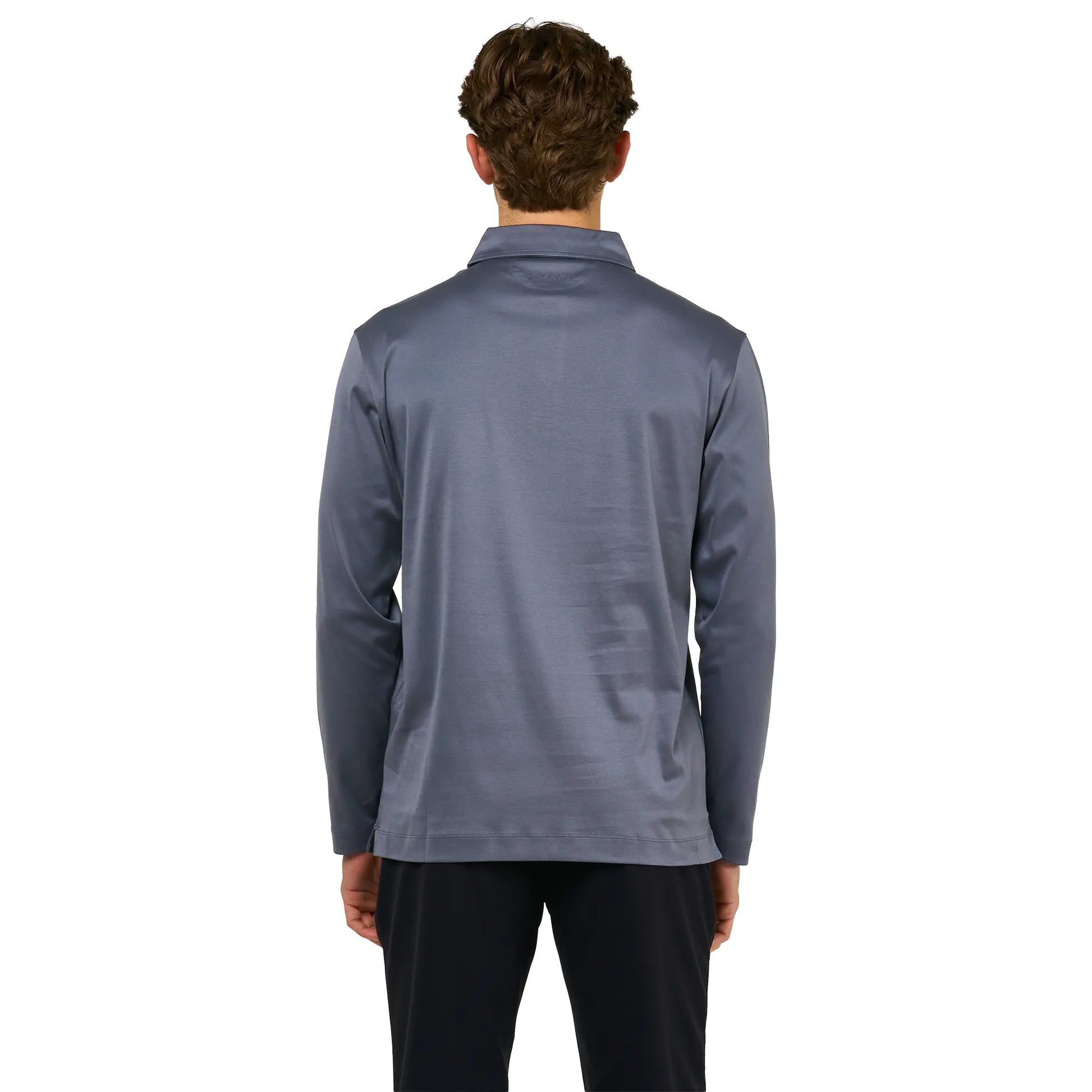 Loiano Egyptian Cotton L/S Steel Polo Shirt