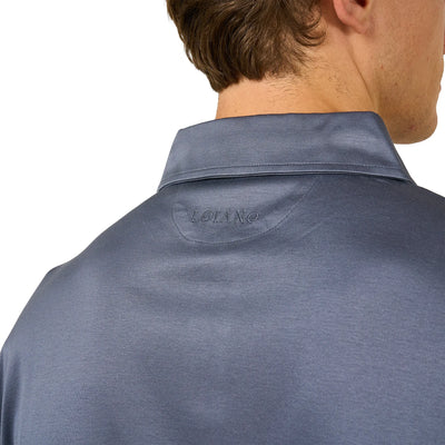 Loiano Egyptian Cotton L/S Steel Polo Shirt