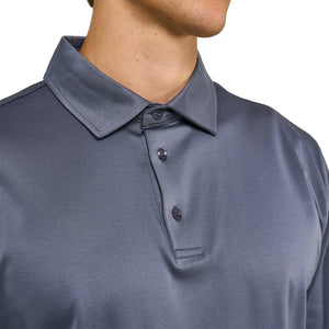 Loiano Egyptian Cotton L/S Steel Polo Shirt