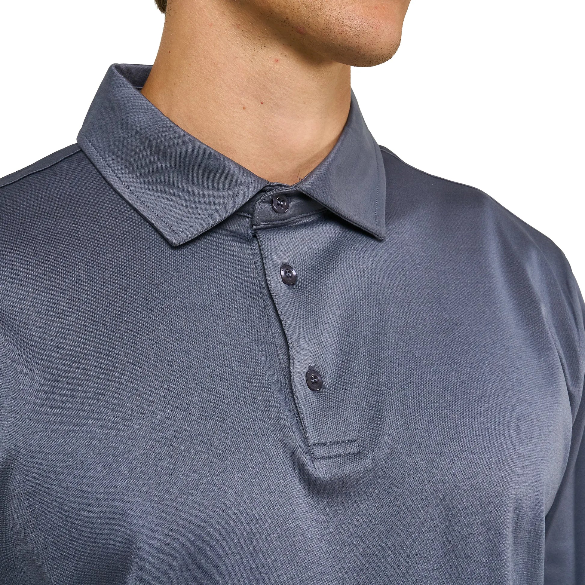 Loiano Egyptian Cotton L/S Steel Polo Shirt
