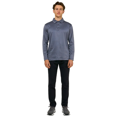 Loiano Egyptian Cotton L/S Steel Polo Shirt