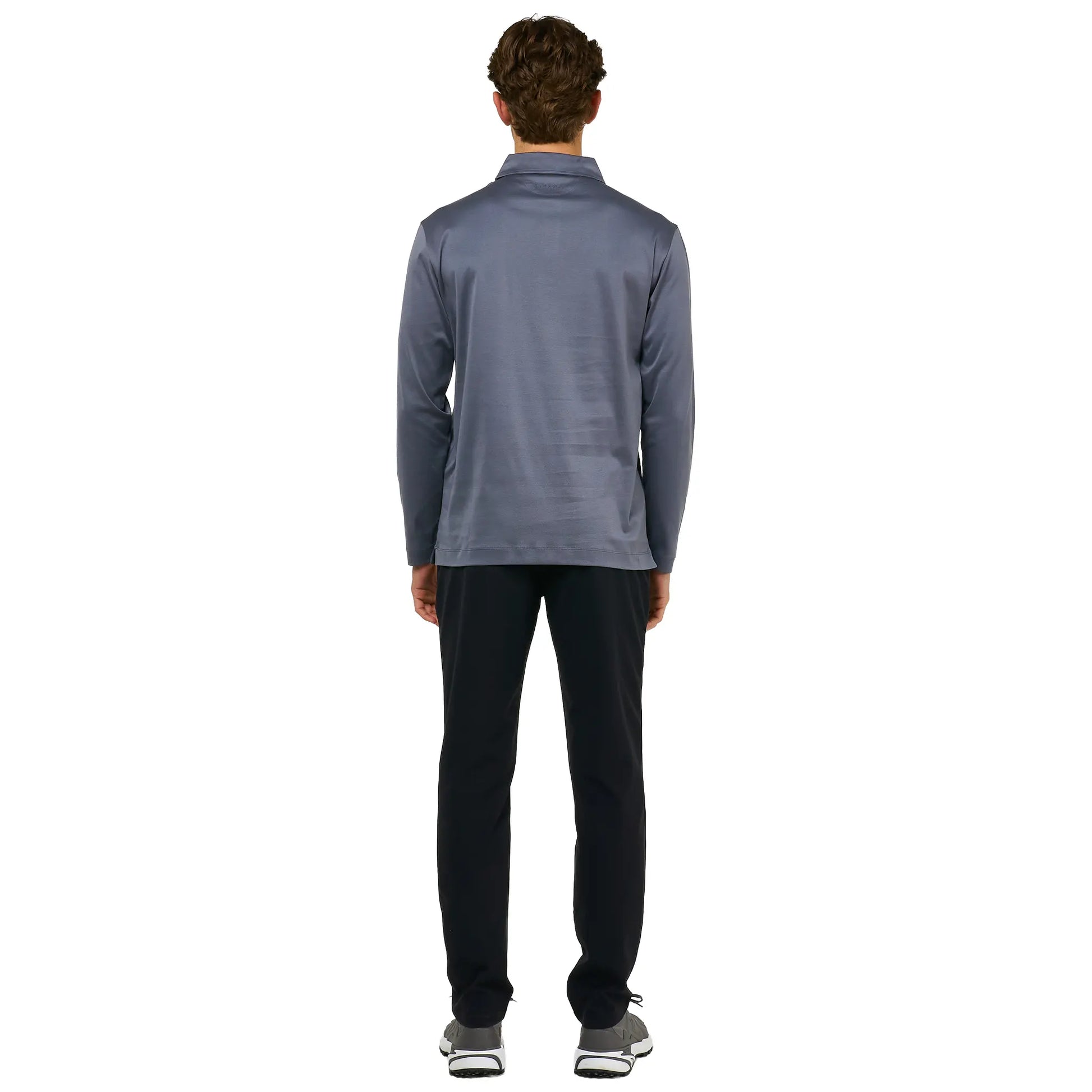 Loiano Egyptian Cotton L/S Steel Polo Shirt