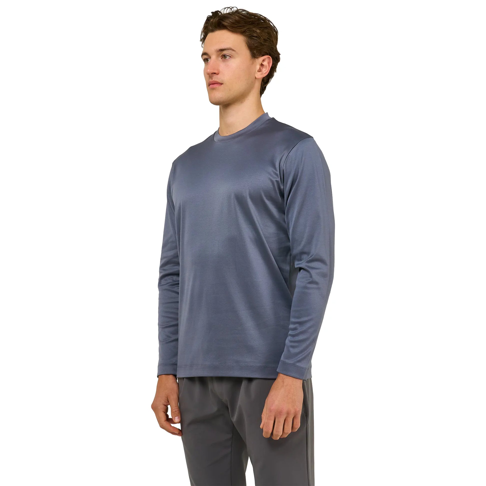 Loiano Egyptian Cotton L/S Steel T Shirt