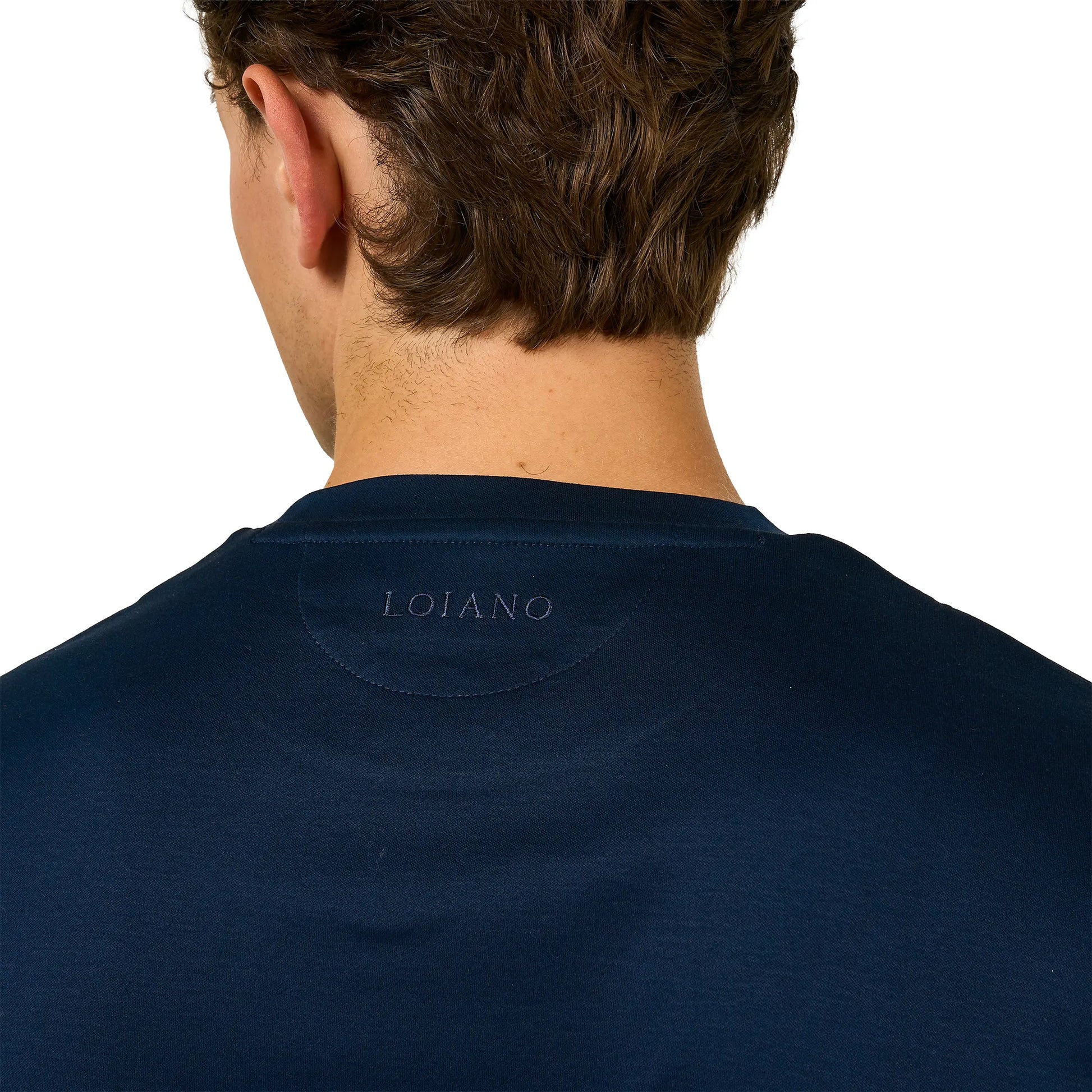 Loiano Egyptian Cotton Navy T Shirt