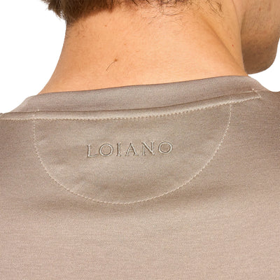 Loiano Egyptian Cotton Taupe T Shirt