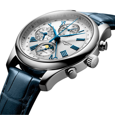 Longines Master Chrono Moonphase Silver Dial Men 42mm