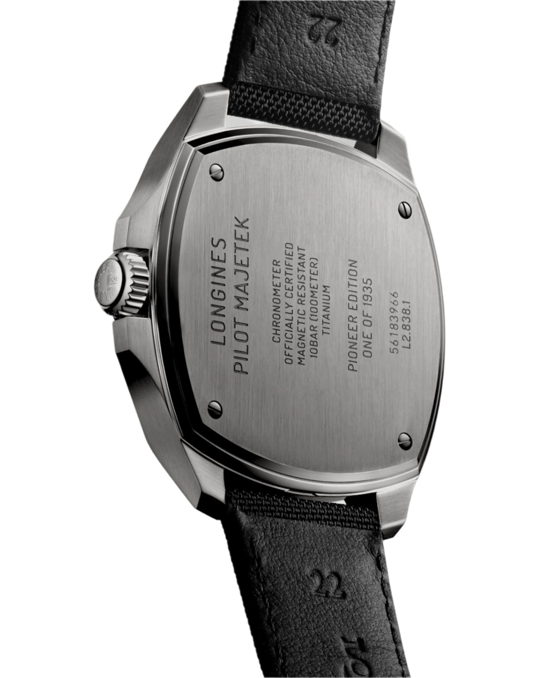 Longines Pilot Majetek Pioneer Edition Black Matt Dial Men 43mm
