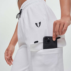 Loose Fit Cargo Joggers - White