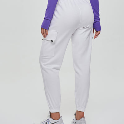 Loose Fit Cargo Joggers - White