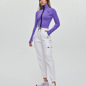 Loose Fit Cargo Joggers - White