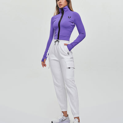 Loose Fit Cargo Joggers - White