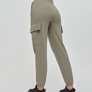 Loose Fit Cargo Joggers - Olive Green