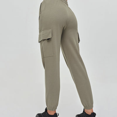 Loose Fit Cargo Joggers - Olive Green