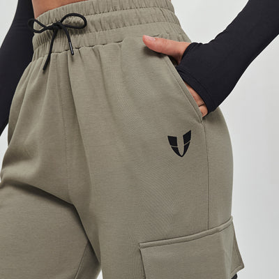 Loose Fit Cargo Joggers - Olive Green