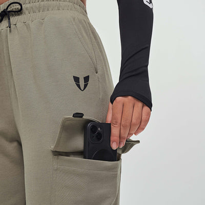 Loose Fit Cargo Joggers - Olive Green