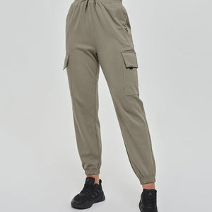 Loose Fit Cargo Joggers - Olive Green