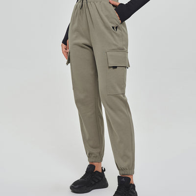 Loose Fit Cargo Joggers - Olive Green