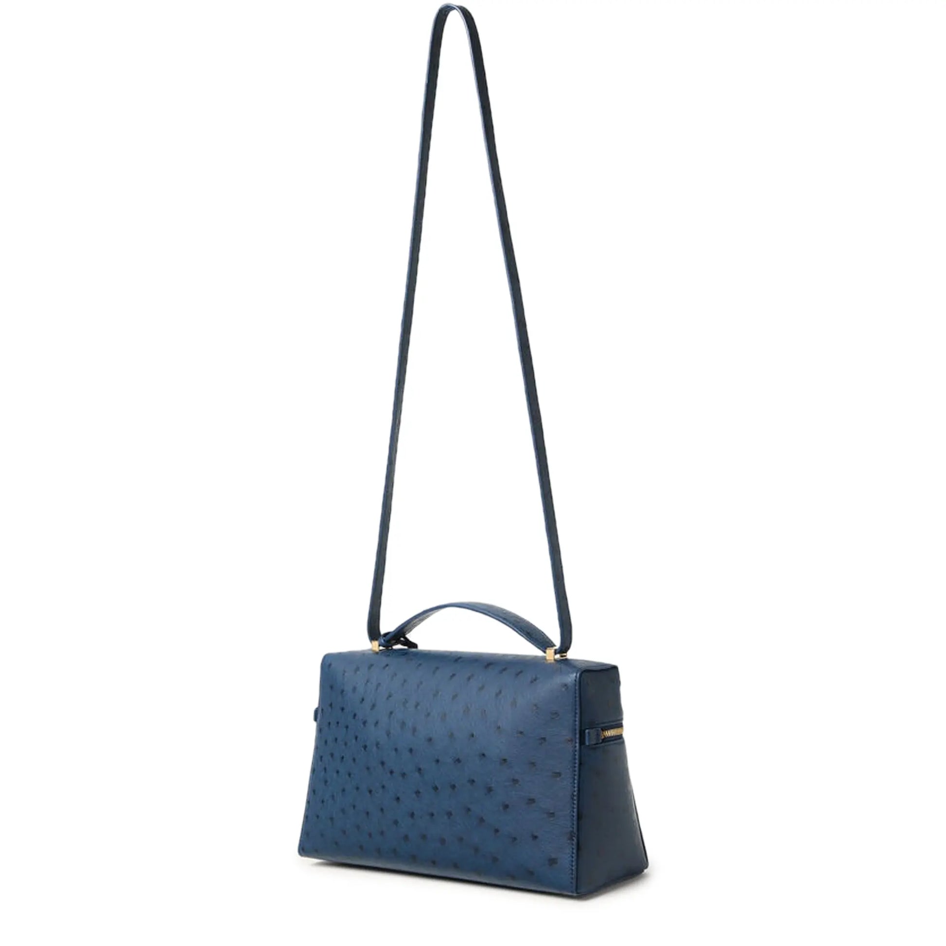 Loro Piana Extra Bag L27 Ostrich Leather Ocean Heart Sun Gold Shoulder Bag