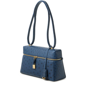 Loro Piana Extra Bag L27 Ostrich Leather Ocean Heart Sun Gold Shoulder Bag