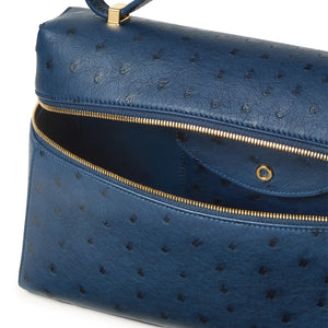 Loro Piana Extra Bag L27 Ostrich Leather Ocean Heart Sun Gold Shoulder Bag
