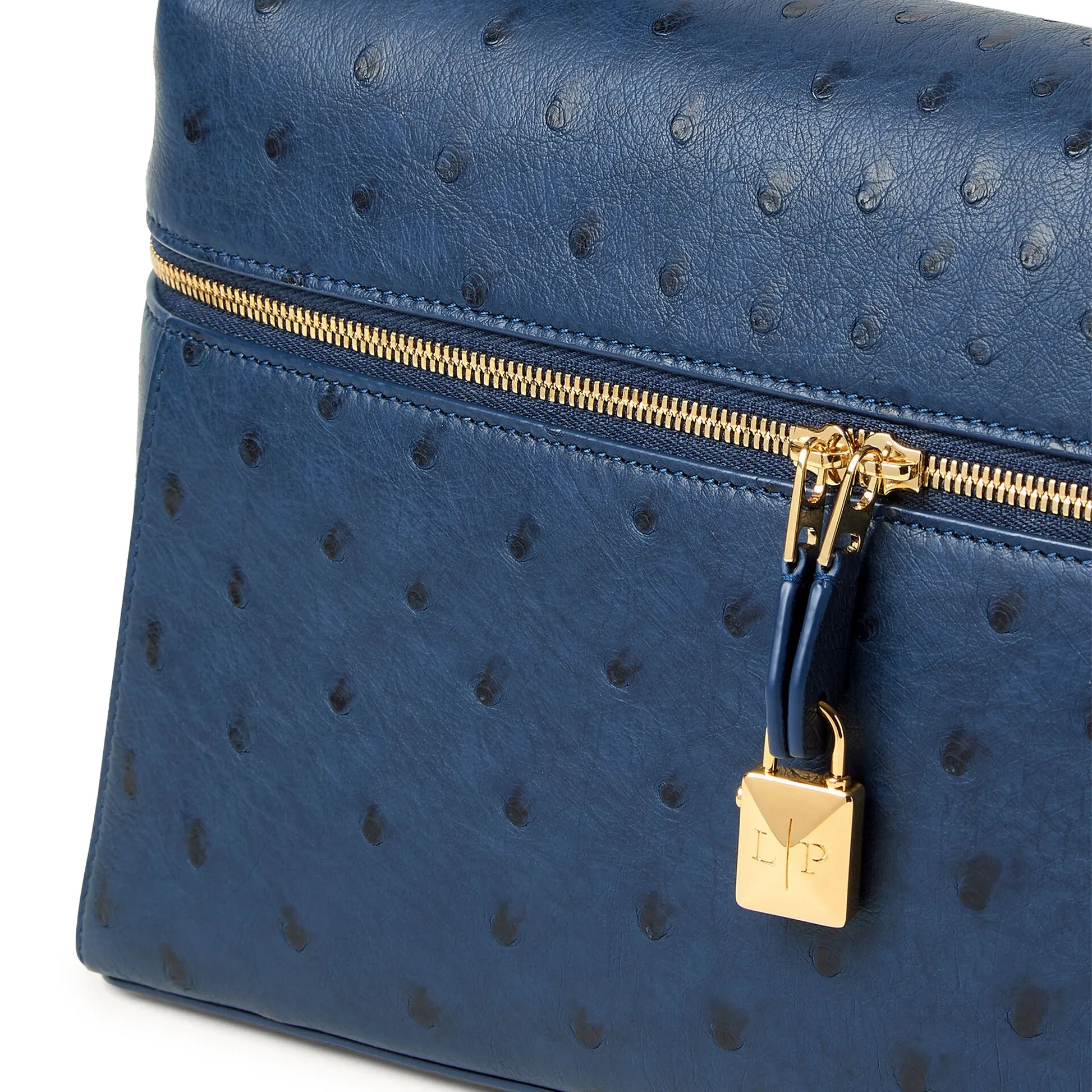Loro Piana Extra Bag L27 Ostrich Leather Ocean Heart Sun Gold Shoulder Bag